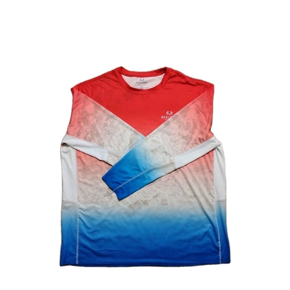 Realtree Other - Real Tree Fishing Long Sleeve Top Red White Blue Men's Size 3XL